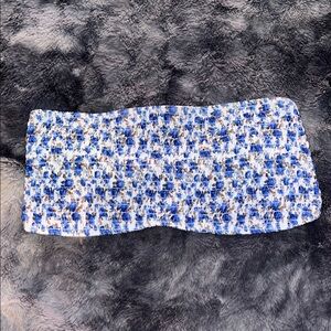 Blue and White Bikini top